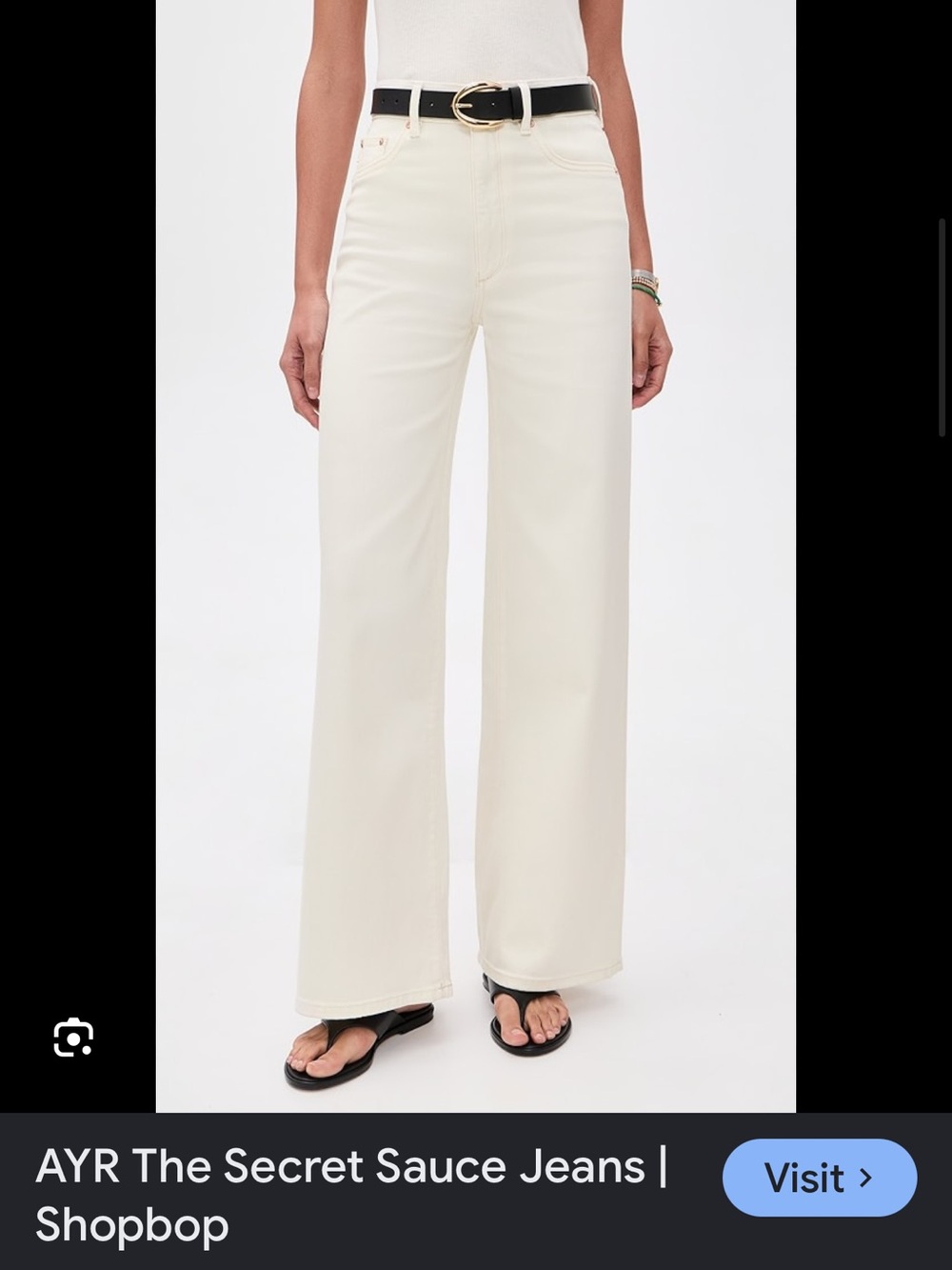 AYR • the secret sauce high rise Wide-Leg Jeans in Cream ecru - size 33 short - Picture 3 of 8